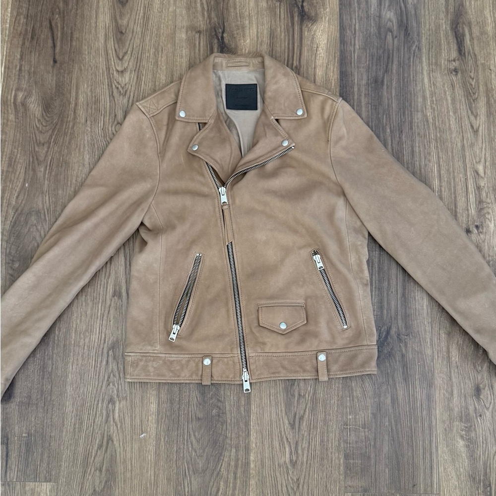 Tan Suede Biker Jacket